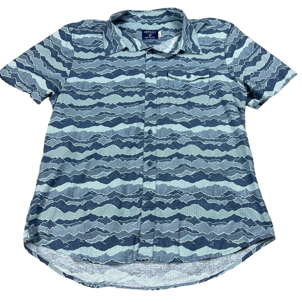 IMPACT United By Blue Mountain Patterned Short Sleeve Casual Button Down Men's